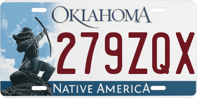 OK license plate 279ZQX