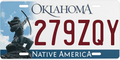 OK license plate 279ZQY