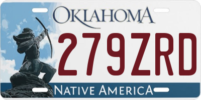 OK license plate 279ZRD