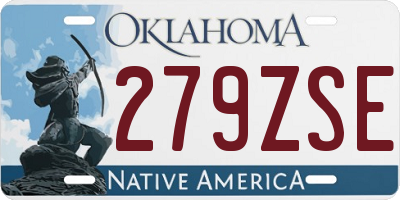 OK license plate 279ZSE