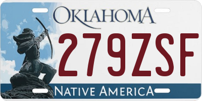 OK license plate 279ZSF