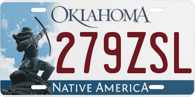 OK license plate 279ZSL