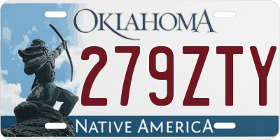 OK license plate 279ZTY