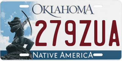 OK license plate 279ZUA