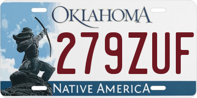 OK license plate 279ZUF