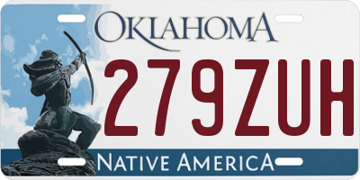 OK license plate 279ZUH