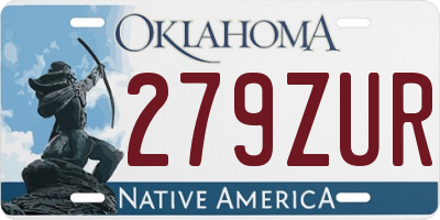 OK license plate 279ZUR