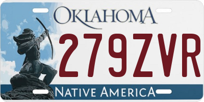 OK license plate 279ZVR