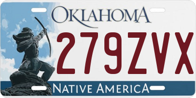 OK license plate 279ZVX