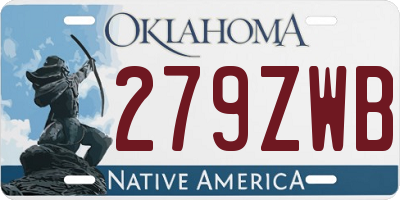 OK license plate 279ZWB