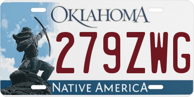 OK license plate 279ZWG