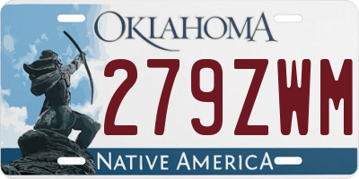 OK license plate 279ZWM