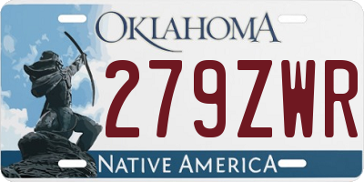 OK license plate 279ZWR