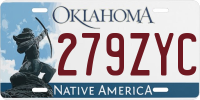 OK license plate 279ZYC