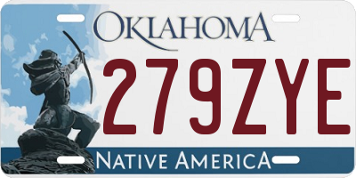 OK license plate 279ZYE