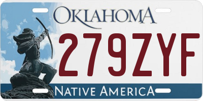 OK license plate 279ZYF