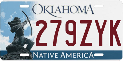 OK license plate 279ZYK