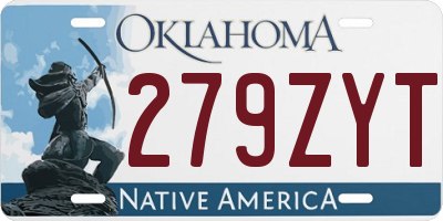 OK license plate 279ZYT