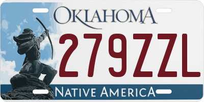 OK license plate 279ZZL