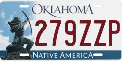 OK license plate 279ZZP