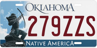 OK license plate 279ZZS