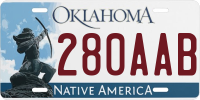 OK license plate 280AAB