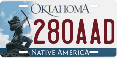OK license plate 280AAD