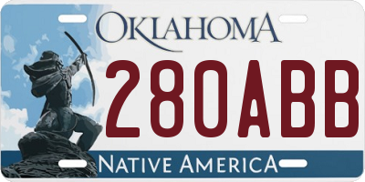 OK license plate 280ABB