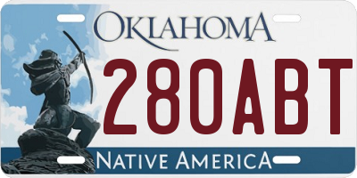 OK license plate 280ABT