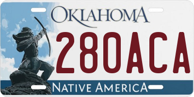 OK license plate 280ACA