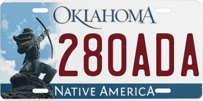 OK license plate 280ADA