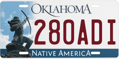 OK license plate 280ADI