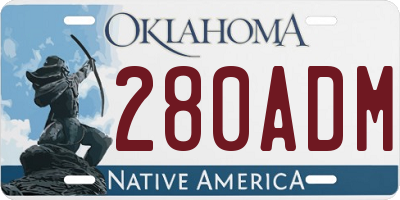 OK license plate 280ADM