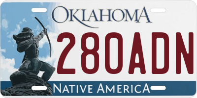 OK license plate 280ADN