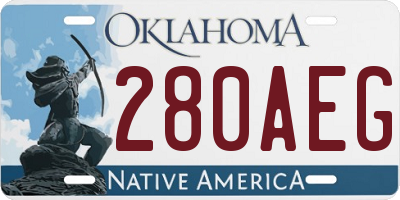 OK license plate 280AEG