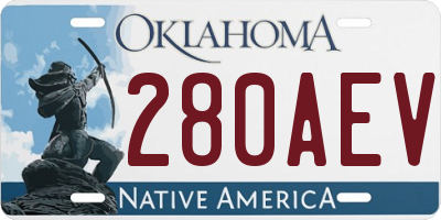 OK license plate 280AEV
