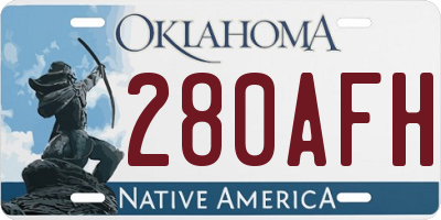 OK license plate 280AFH