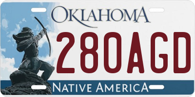 OK license plate 280AGD