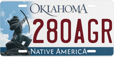 OK license plate 280AGR