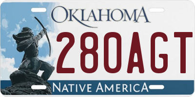 OK license plate 280AGT