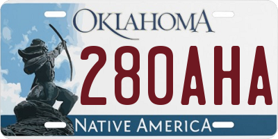 OK license plate 280AHA