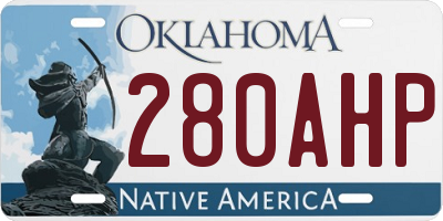 OK license plate 280AHP