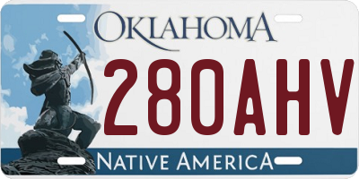 OK license plate 280AHV