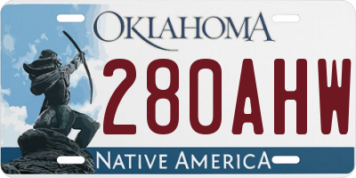 OK license plate 280AHW