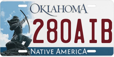 OK license plate 280AIB