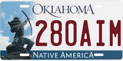 OK license plate 280AIM