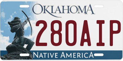 OK license plate 280AIP