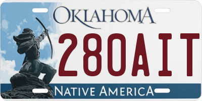 OK license plate 280AIT