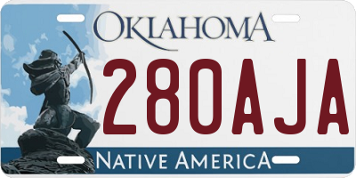 OK license plate 280AJA
