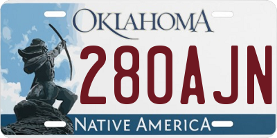 OK license plate 280AJN